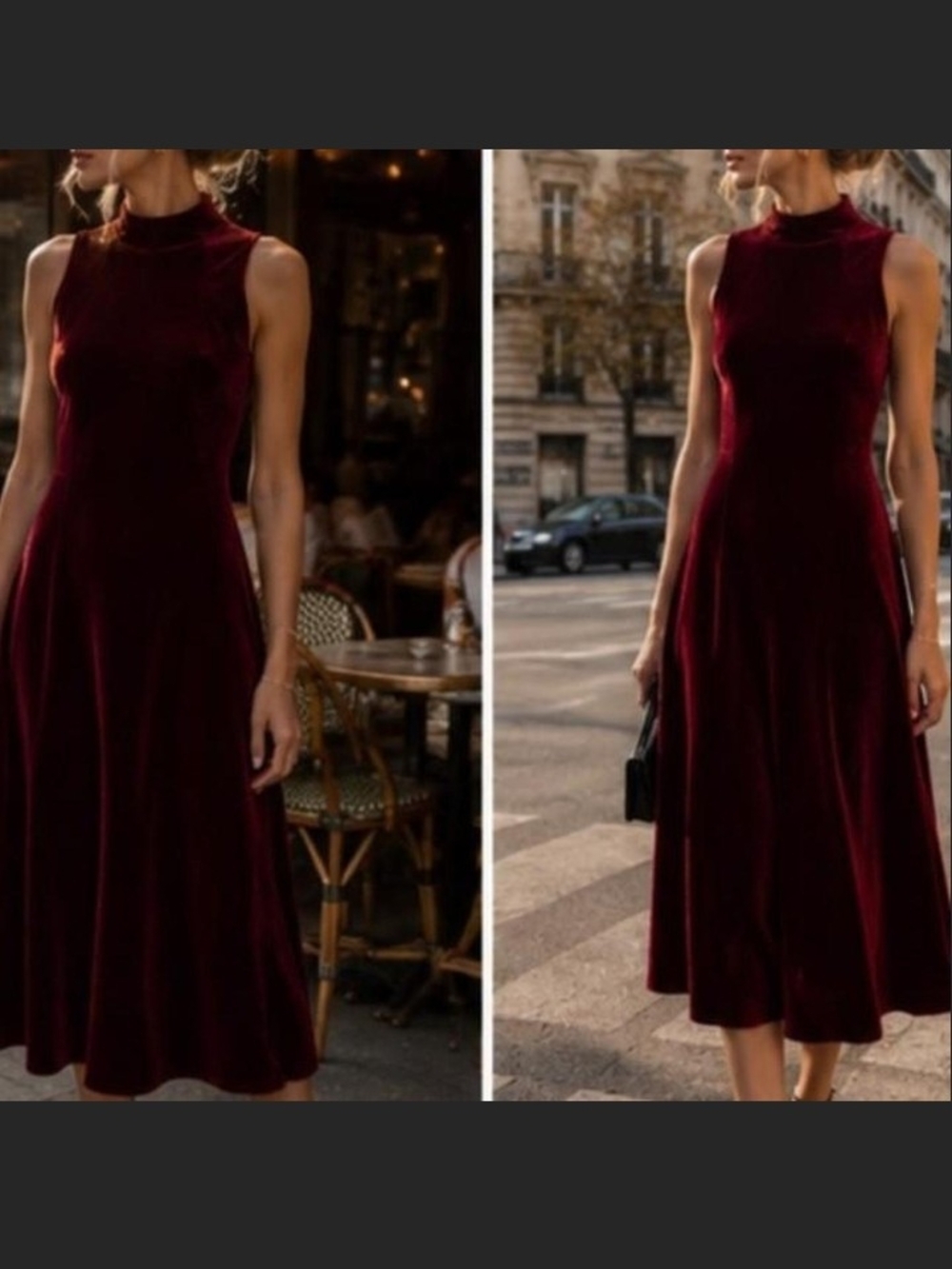 Zara Red Velvet Backless Sleeveless Dress